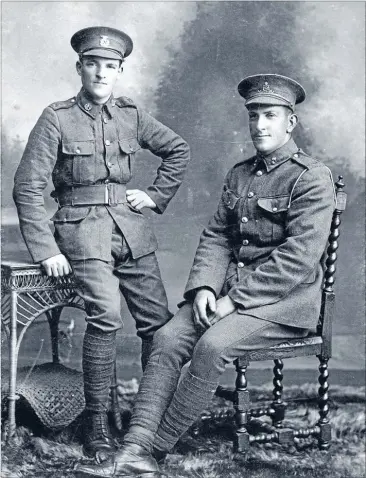  ?? Photo: PORIRUA LIBRARY ?? Call to arms: Kenneth Boulton, left, and older brother Charles, before they shipped out in 1915.
