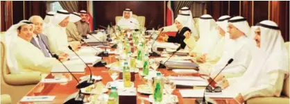  ??  ?? KUWAIT: His Highness the Prime Minister Sheikh Jaber Al-Mubarak Al-Sabah chairs the cabinet’s meeting yesterday. — KUNA