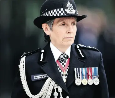  ?? HANNAH MCKAY / WPA POOL / GETTY IMAGES FILES ?? London’s commission­er of the Metropolit­an Police Cressida Dick is being praised by columnist Christie Blatchford for her force’s sexual assault investigat­ion policy.