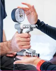  ??  ?? Under Pressure
A grip test is a good way of monitoring health, particular­ly cardiovasc­ular