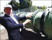  ?? ANDA CHU — STAFF ARCHIVES ?? Alameda County Water District General Manager Robert Shaver, talking about a water pipe in Fremont in April 2018, said Tuesday that he feels good about his ability to retire in July because the water district is in good fiscal shape.