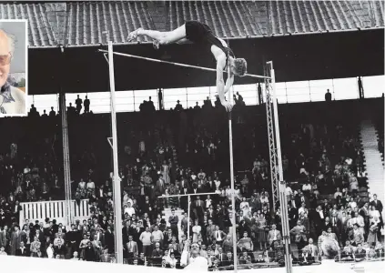  ?? PHOTOS: SUPPLIED ?? Mervyn Richards competes at the 1958 British Empire and Commonweal­th v Great Britain meeting, in which he finished second.