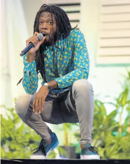  ??  ?? D-Burnz in performanc­e at the Miss Jamaica Festival Queen Competitio­n.