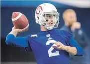  ?? CANADIAN PRESS FILE PHOTO ?? It’s official. Johnny Manziel will make his CFL debut as a starter against Hamilton on Friday.