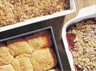  ?? TOM MCCORKLE FOR THE WASHINGTON POST ?? With less sugar, these cobblers, crisps and crumbles let their summery fruit flavours take centre stage.