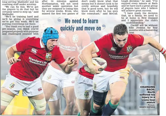  ?? Picture: HAGEN HOPKINS ?? CHARGING BACK: North suffered his injury in a Lions tour match
