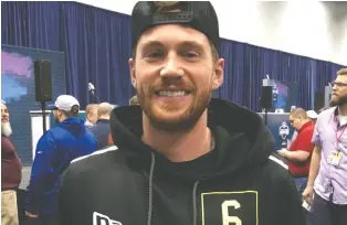  ?? JOHN KRYK ?? J.J. Molson, the UCLA placekicke­r from Montreal, is at the NFL Scouting Combine in Indianapol­is.