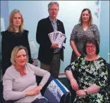  ??  ?? Brendan O’Hara MP with Nicola Hall, back left, Vivien Crowe, back right, and Jan Koopmans, front left, from Rape Crisis, and Councillor Audrey Forrest.