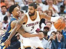  ?? AP ?? Cleveland Cavaliers’ Kyrie Irving (2) drives past Indiana Pacers’ Jeff Teague (44) in the second half in Game 2 of a first-round playoff series on Monday. Cavaliers won 117-111.
