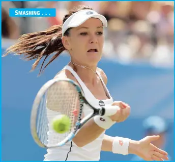  ?? PICTURE: REUTERS ?? TOP SHOT: Polish ninth seed Agnieszka Radwanska plays a fore-hand during a 6-1, 6-7(3), 6-2 semi-final victory over unseeded American Sloane Stephens in the semi-finals of the WTA Eastbourne Internatio­nal tournament in London yesterday. Unseeded Swiss...