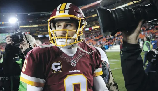  ?? PATRICK SMITH/GETTY IMAGES FILES ?? Washington Redskins quarterbac­k Kirk Cousins says when it comes to NFL contracts, no matter the term, “the only guarantees are this year.”