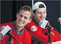  ?? JASON FRANSON/THE CANADIAN PRESS ?? Vasek Pospisil, left, will play doubles Saturday, while Brayden Schnur gets the call in Friday’s singles.