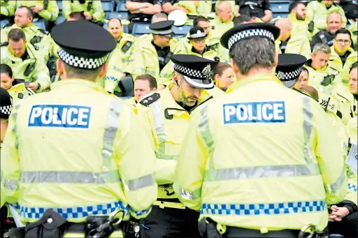 ?? ?? A police briefing at Hampden Park in 2017