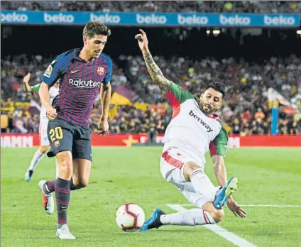  ?? FOTO: GETTY IMAGES ?? Sergi Roberto empezó de interior derecho con Semedo como lateral, algo que no ocurría desde el Roma-Barça de abril