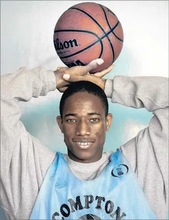  ?? Gary Friedman Los Angeles Times ?? AFTER BECOMING a dunking sensation at Compton High, above, DeMar DeRozan developed further as a star at USC and finally left Southern California when he was drafted by the Toronto Raptors.
