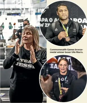  ?? ?? Commonweal­th Games bronzemeda­l winner boxer Uila Mau’u. White Ferns T20 cricketer Eden Carson returns from the side’s bronze-medal winning Games.