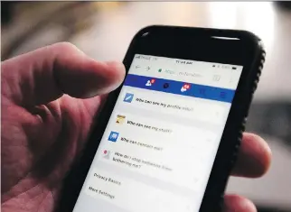  ?? SEAN KILPATRICK/THE CANADIAN PRESS/FILES ?? Facebook owns all the personal data of its two billion “friends.”