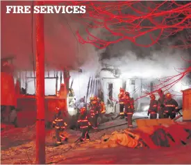  ?? ADRIAN JOHNSTONE PHOTOS ?? On the evening of Feb. 25, firefighte­rs were paged out to a working structure fire. There was one fatality.