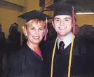  ?? ?? Patty Quessenber­ry and her son Derek graduated from Missouri State University at the same time.