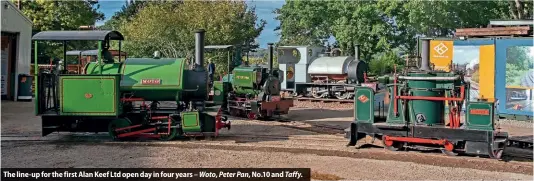  ?? ?? The line-up for the first Alan Keef Ltd open day in four years – Woto, Peter Pan, No.10 and Taffy.