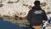  ??  ?? A orillas del río Bravo, en el extremo norte de la Presa de la Amistad, se halló el cuerpo de la joven Ariana González.