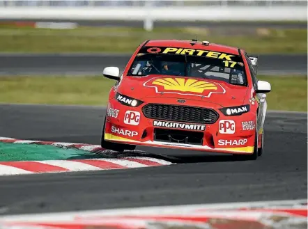  ??  ?? Scott McLaughlin continued his charge up the leaderboar­d in Benalla yesterday.