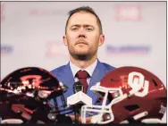  ?? LM Otero / Associated Press ?? Oklahoma football coach Lincoln Riley during NCAA Big 12 media days on July 14 in Arlington, Texas. Oklahoma and Texas have requested to leave the league and join the powerhouse SEC.