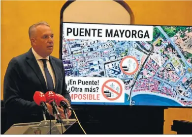  ?? . ?? Juan Carlos Ruiz Boix presenta la campaña de rechazo a la ampliación de la subestació­n de Puente Mayorga.