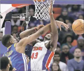  ?? DUANE BURLESON — ASSOCIATED PRESS ?? Kevon Looney adds to the Warriors’ NBA-leading total of 234 blocked shots this season.