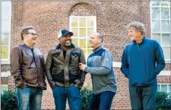  ?? PHOTO BY SEAN RAYFORD/INVISION/AP ?? In this Nov. 16 photo Dean Felber, from left, Darius Rucker, Jim Sonefeld, and Mark Bryan, of Hootie &amp; the Blowfish, pose for a portrait at the University of South Carolina in Columbia, S.C. The band is returning with a tour and album 25 years after “Cracked Rear View” launched the South Carolina-based rock band.