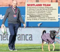  ?? ?? PLAYING BALL Townsend and canine pal in Chile last week