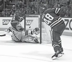  ?? ?? San Jose Sharks center Tomas Hertl (48) scores an overtime goal on Jan. 23. Hertl was traded to Vegas during Friday's deadline.