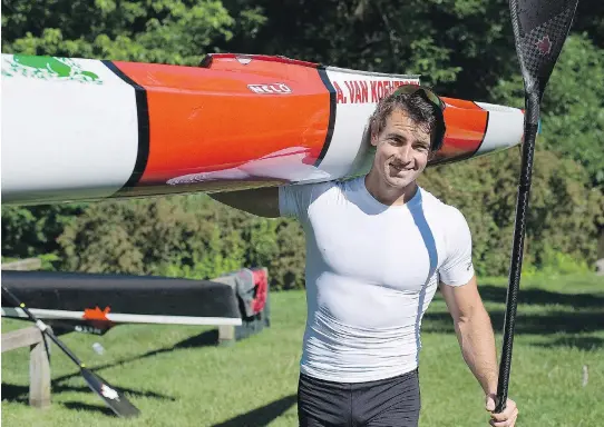  ?? AARON VINCENT ELKAIM/THE CANADIAN PRESS FILES ?? Canadian Olympic kayaker Adam van Koeverden, seen in 2012, says he feels great now and expects to challenge for medals at Rio.