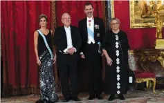  ?? (Haim Zach/GPO) ?? PRESIDENT REUVEN RIVLIN and his wife, Nechama, pose with Spain’s King Felipe and Queen Letizia.