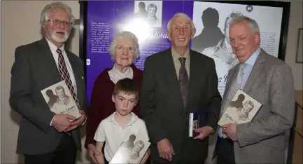  ??  ?? Bernard Browne, Máire and Lochlan Gately, Billy Sweetman and Jarlath Glynn (librarian) at the book launch.