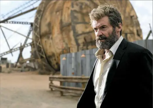  ?? Ben Rothstein/20th Century Fox photos ?? Hugh Jackman has a firm grasp on the burden of Wolverine’s murderous past in “Logan.”