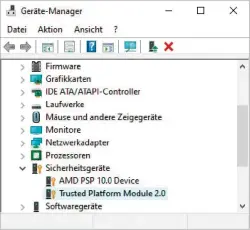  ??  ?? Bitlocker zum Verschlüss­eln des kompletten Datenträge­rs wird nur von Windows 10 Pro unterstütz­t. Der hier gezeigte TPM-CHIP ist dagegen nicht zwingend.