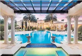  ?? ADAM DOOMS/COURTESY ?? Adjacent to the loggia is a 37,000-gallon swimming pool, a replica of one Dan Colussy and his wife swam in at an Italian villa. A pergola covered in bougainvil­leas shelters the Jacuzzi.