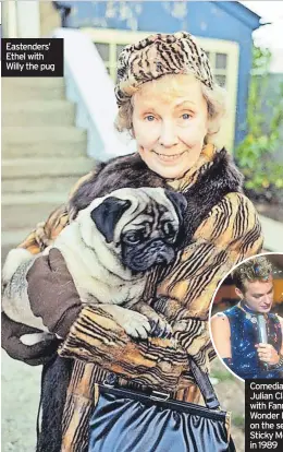  ?? ?? Eastenders’ Ethel with Willy the pug