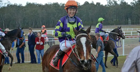  ?? Photo: Claudia Williams ?? NEWMARKET MISSION: Apprentice Hannah Phillips partners Toowoomba eight-year-old Hard Stride in tomorrow's Dalby Newmarket at Bunya Park.