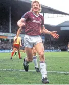  ??  ?? Frank Mcavennie in his pomp at West Ham in season 1985/86.