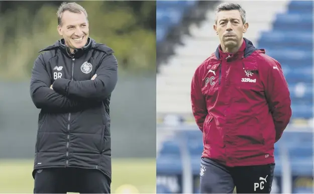  ??  ?? 0 Rangers captain Lee Wallace has claimed that his manager Pedro Caixinha, right, is given a more difficult time by TV pundits than Celtic counterpar­t Brendan Rodgers.