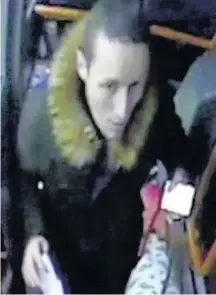  ??  ?? ON LOOSE CCTV image shows Letham on bus days after murder