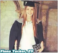  ??  ?? Fiona Tucker, 29
Fiona Tucker, who died in Canterbury in 2018, pictured on her graduation day