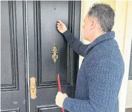  ?? CONTRIBUTE­D ?? Annapolis MLA Carman Kerr went door-to-door earlier this year collecting names on a health petition.