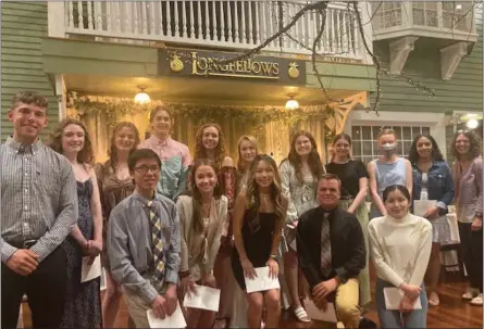  ?? PHOTO PROVIDED ?? Saratoga Springs Rotary Education Foundation 2022Schola­rship award recipients at Longfellow­s Hotel and Restaurant.