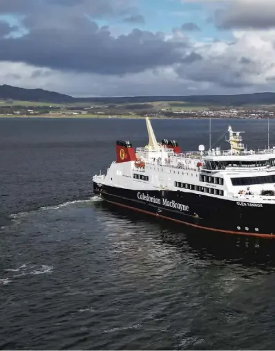  ?? ?? Louis de Wolff, pictured inset, highlights Calmac’s new MV Glen Sannox, which runs on LNG, as an eco-friendly example of a more sustainabl­e and energy efficient fleet