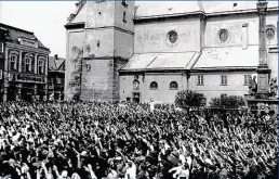  ?? FOTO SEVEROČESK­É MUZEUM LIBEREC ?? Shromážděn­í sudetských Němců