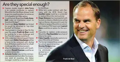  ??  ?? Frank de Boer