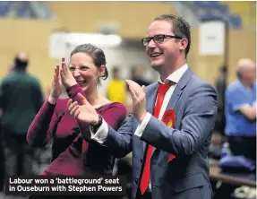  ??  ?? Labour won a ‘battlegrou­nd’ seat in Ouseburn with Stephen Powers